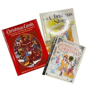 Vintage‎ Christmas Book Bundle Nativity Carols Sheilah Beckett Noel Tennyson